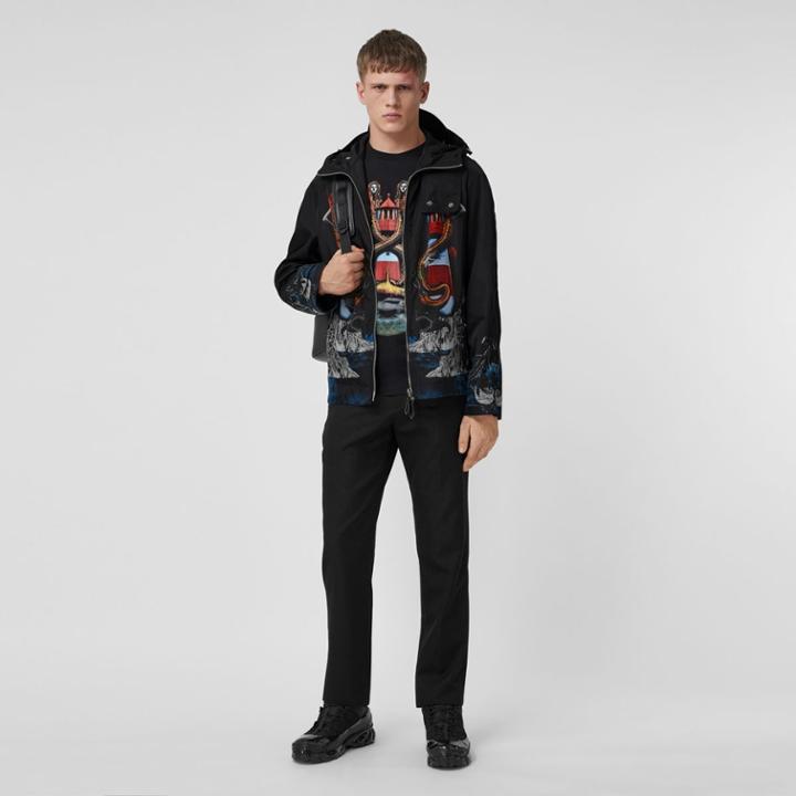 Burberry Burberry Mermaid Print Nylon Hooded Jacket, Size: S