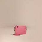 Burberry Burberry Leather Clutch Bag With Check Lining, Red