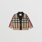 Burberry Burberry Childrens Check Wool Cashmere Jacquard Cardigan, Size: 18m
