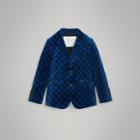 Burberry Burberry Chequer Stretch Velvet Jacket, Size: 14y, Blue