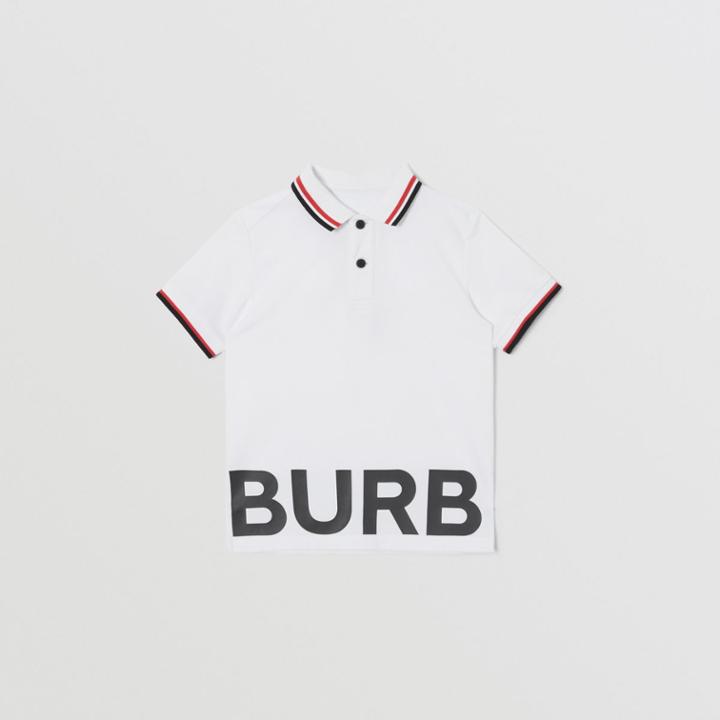 Burberry Burberry Childrens Logo Print Cotton Piqu Polo Shirt, Size: 12y