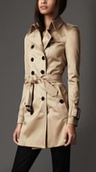 Burberry Mid-length Cotton Sateen Trench Coat