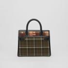 Burberry Burberry Small Tartan Wool Two-handle Title Bag, Green