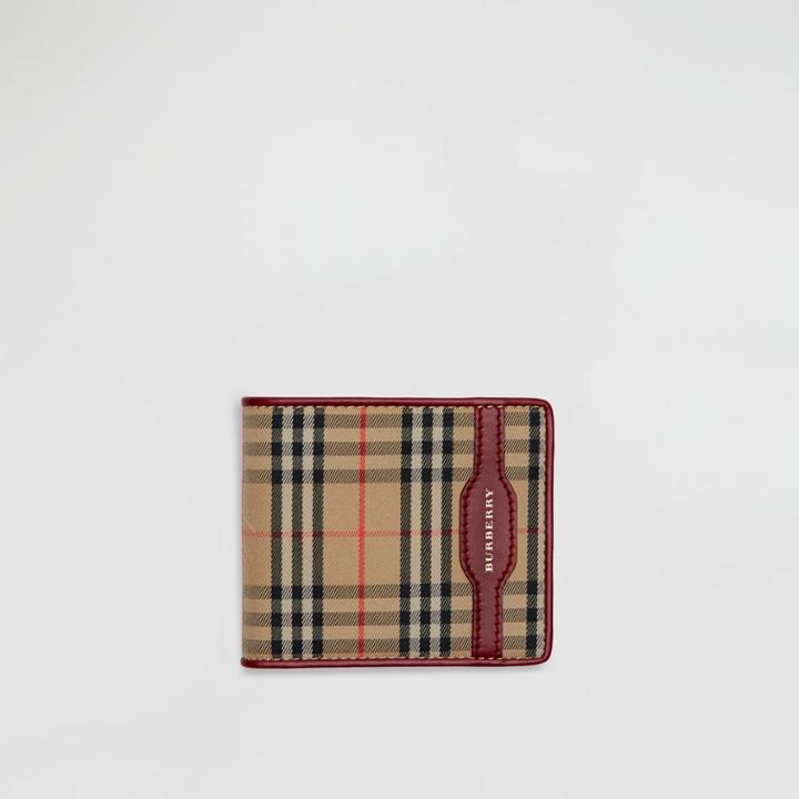 Burberry Burberry 1983 Check And Leather International Bifold Wallet, Red