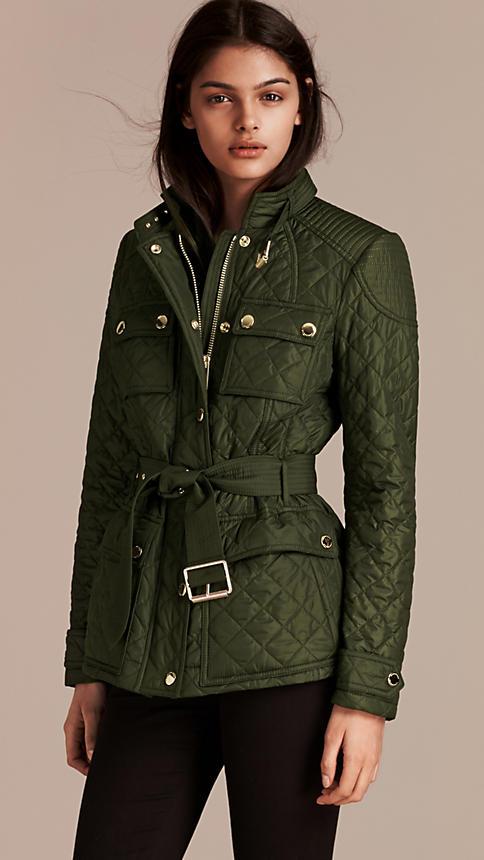 Burberry Diamond Quilted Field Jacket With Panel Detail