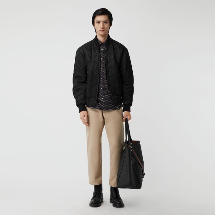 Burberry Burberry Logo Print Cotton Shirt, Black