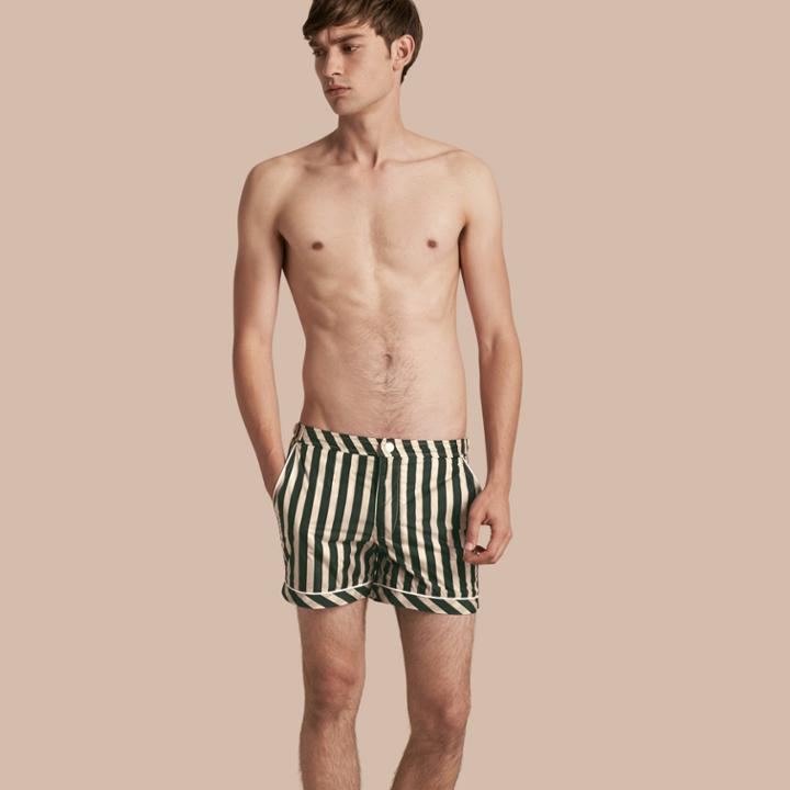 Burberry Burberry Pyjama Stripe Swim Shorts, Green