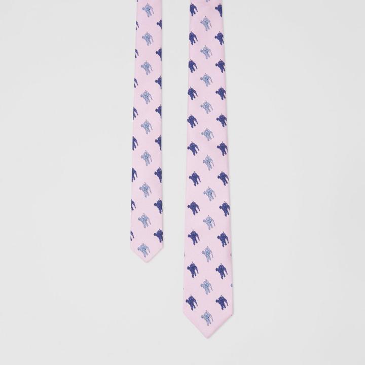 Burberry Burberry Slim Cut Equestrian Knight Print Silk Tie, Grey