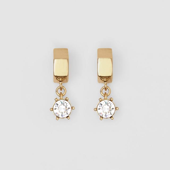 Burberry Burberry Crystal Charm Gold-plated Nut Earrings, Yellow