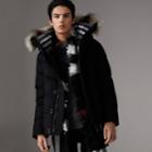 Burberry Burberry Detachable Fur Trim Hooded Down-filled Puffer Jacket, Size: 42