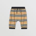 Burberry Burberry Childrens Icon Stripe Cotton Trackpants, Size: 18m, Beige