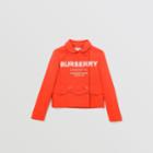 Burberry Burberry Childrens Logo Print Crepe Jersey Double-breasted Jacket, Size: 14y, Bright Red