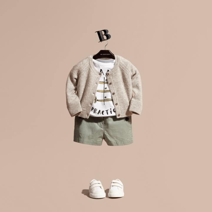 Burberry Burberry Textured Cashmere Cardigan, Size: 3y, Grey