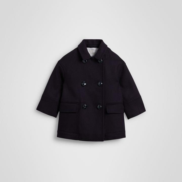 Burberry Burberry Childrens Double-faced Wool Pea Coat, Size: 14y, Blue