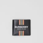 Burberry Burberry Logo And Icon Stripe Print International Bifold Wallet, Black