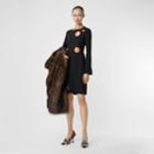 Burberry Burberry Cut-out Detail Stretch Silk Crepe Shift Dress, Size: 08, Black