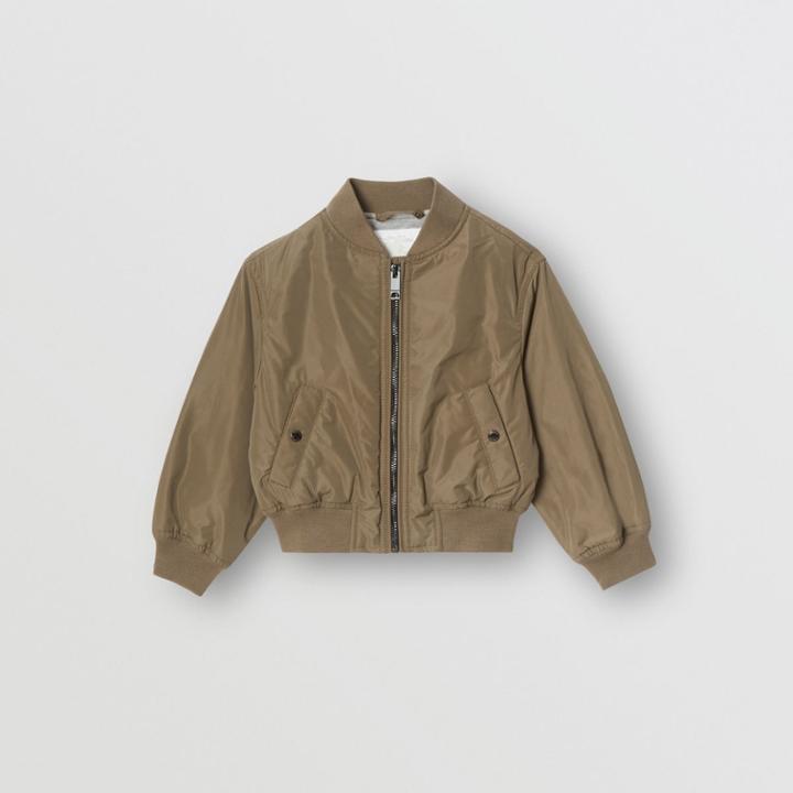 Burberry Burberry Childrens Logo Print Shape-memory Taffeta Bomber Jacket, Size: 8y, Green