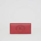 Burberry Burberry Embossed Crest Leather Continental Wallet, Red