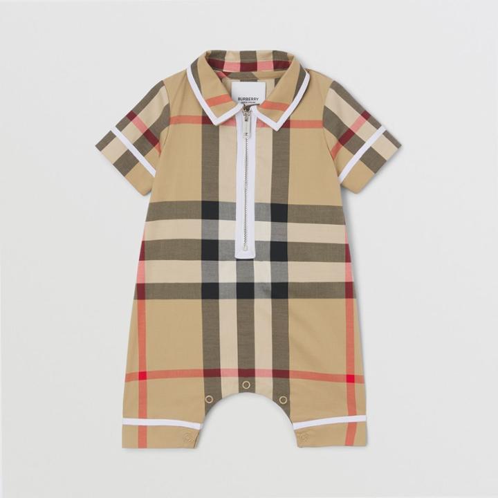 Burberry Burberry Childrens Check Stretch Cotton Playsuit, Size: 12m