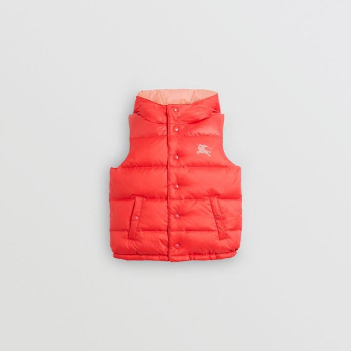 Burberry Burberry Childrens Reversible Showerproof Down-filled Hooded Gilet, Size: 3y, Pink