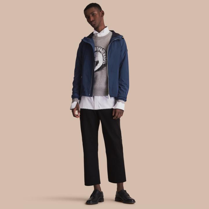 Burberry Burberry Seam-sealed Hooded Packaway Technical Jacket, Size: 42, Blue
