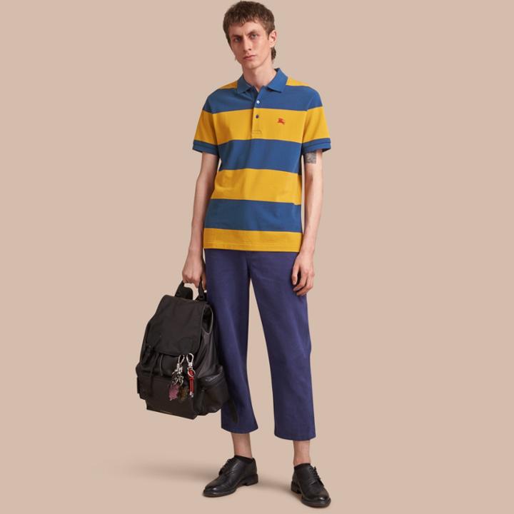 Burberry Burberry Striped Cotton Piqu Polo Shirt, Size: Xs, Yellow