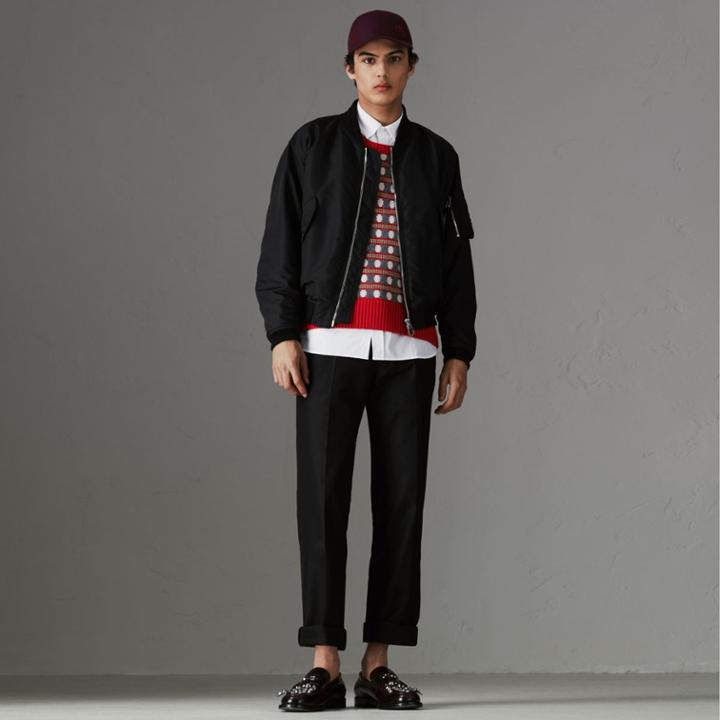 Burberry Burberry Nylon Bomber Jacket, Size: 40