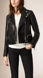 Burberry Quilted Detail Lambskin Biker Jacket