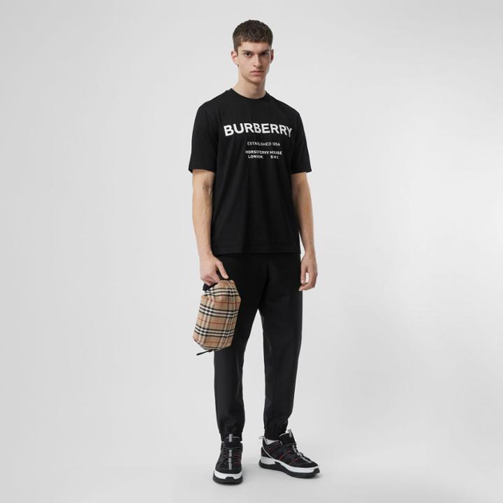 Burberry Burberry Horseferry Print Cotton T-shirt, Size: Xxl, Black