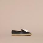 Burberry Burberry Tasselled Leather Espadrilles, Size: 36, Black