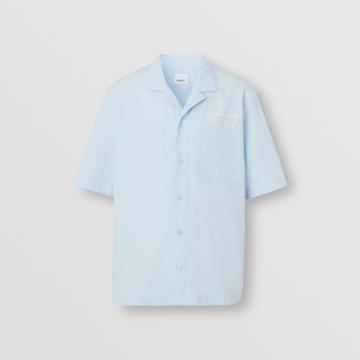 Burberry Burberry Short-sleeve Embroidered Logo Cotton Shirt