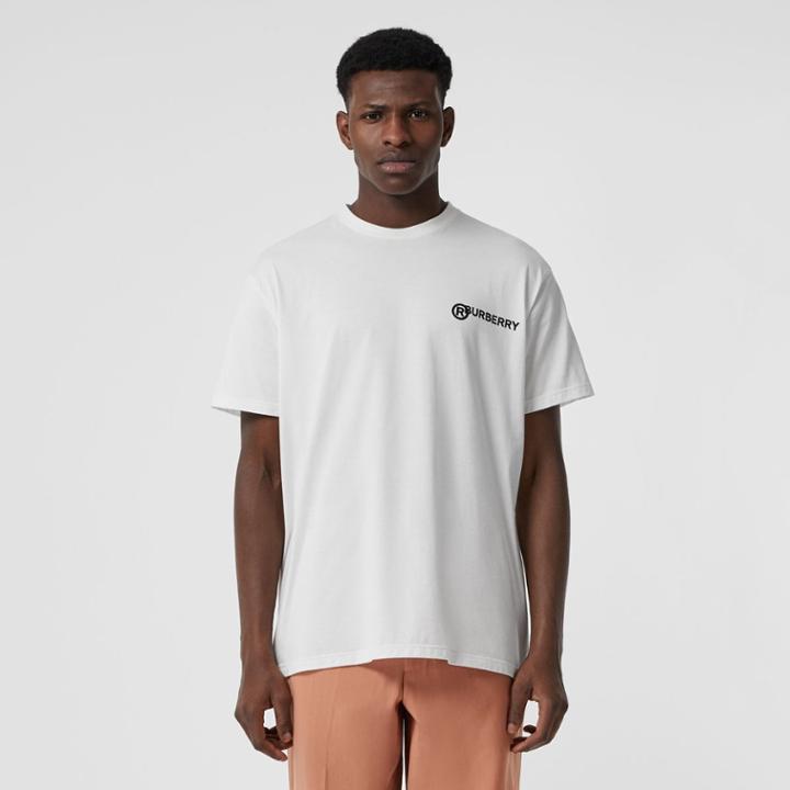 Burberry Burberry Logo Print Cotton Oversized T-shirt, Size: Xs, White