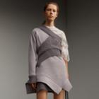 Burberry Burberry Cable Knit Panel Sweatshirt Dress, Size: 12, Grey