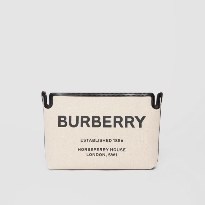 Burberry Burberry Medium Horseferry Print Canvas Clutch, Brown