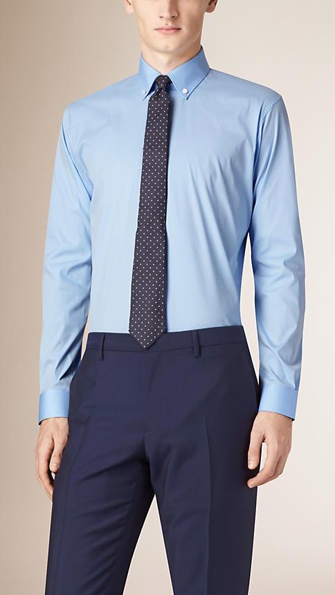 Burberry Modern Fit Button-down Collar Stretch Cotton Shirt