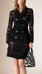 Burberry Prorsum Japanese Woven Mesh Panelled Trench Coat