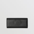 Burberry Burberry Embossed Crest Two-tone Leather Continental Wallet, Black