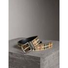 Burberry Burberry Reversible Haymarket Check And Leather Belt, Size: 95