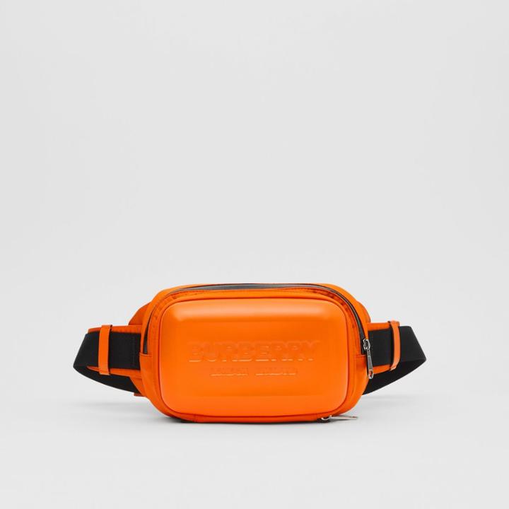 Burberry Burberry Logo Embossed Panel Nylon Bum Bag, Orange