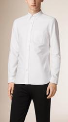 Burberry Brit Regular Fit Check Detail Cotton Oxford Shirt