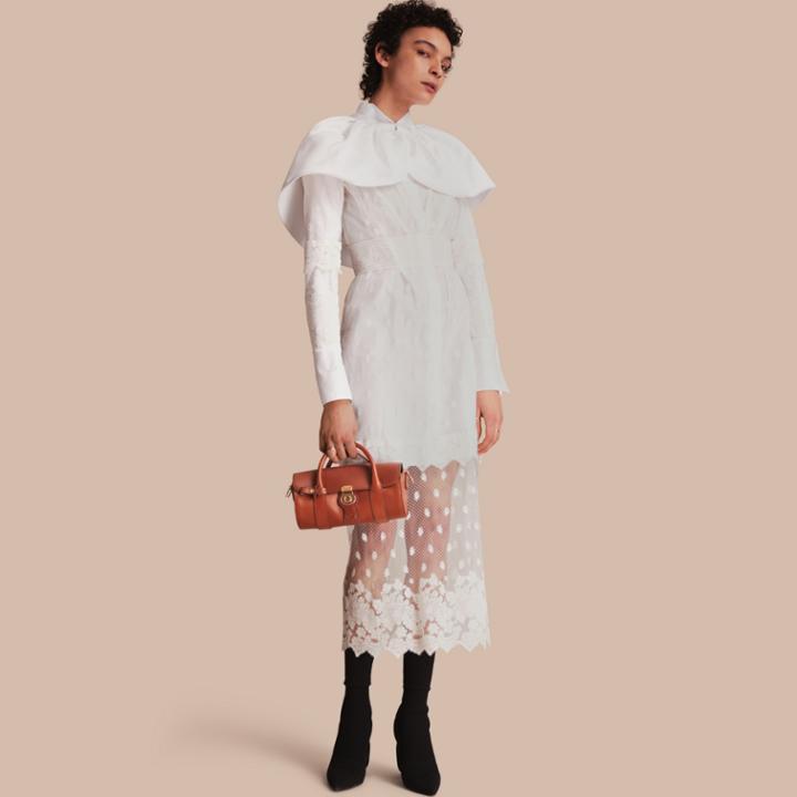 Burberry Burberry Cropped Cotton And Silk Cape, Size: Os, White