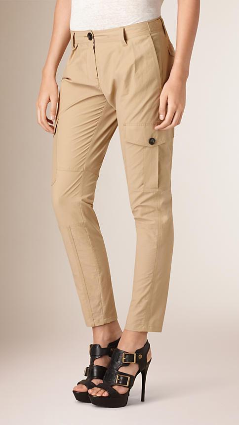 Burberry Brit Utility Detail Cotton Blend Trousers