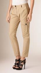 Burberry Brit Utility Detail Cotton Blend Trousers