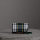 Burberry Burberry Tartan And Leather Wallet With Detachable Strap, Green