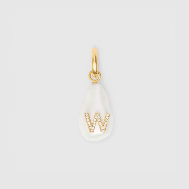Burberry Burberry 'w' Crystal And Resin Pearl Letter Charm - Online Exclusive