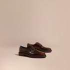 Burberry Burberry Burnished Leather Derby Shoes, Size: 45, Brown