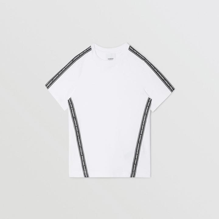 Burberry Burberry Childrens Logo Tape Cotton T-shirt, Size: 12y, White