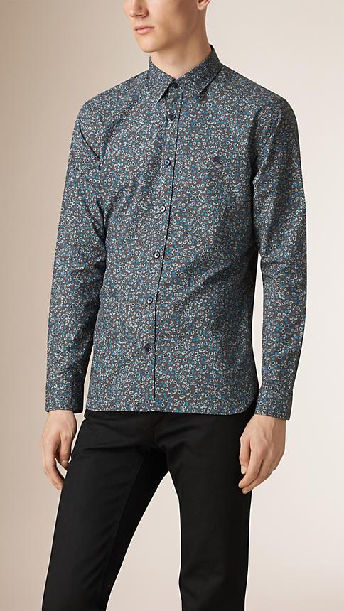 Burberry Brit Regular Fit Flower Print Cotton Shirt
