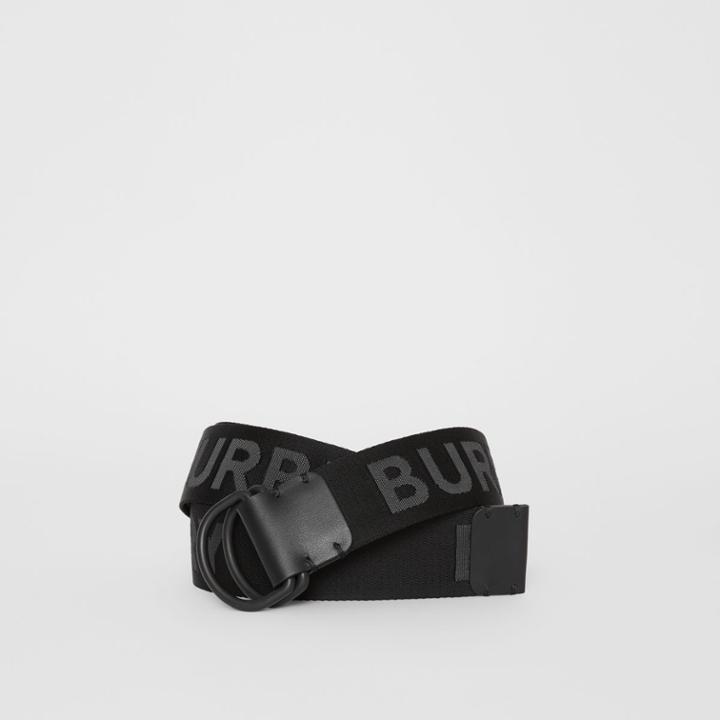 Burberry Burberry Logo Detail Double D-ring Belt, Black