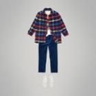 Burberry Burberry Check Double-faced Wool Coat, Size: 14y, Blue